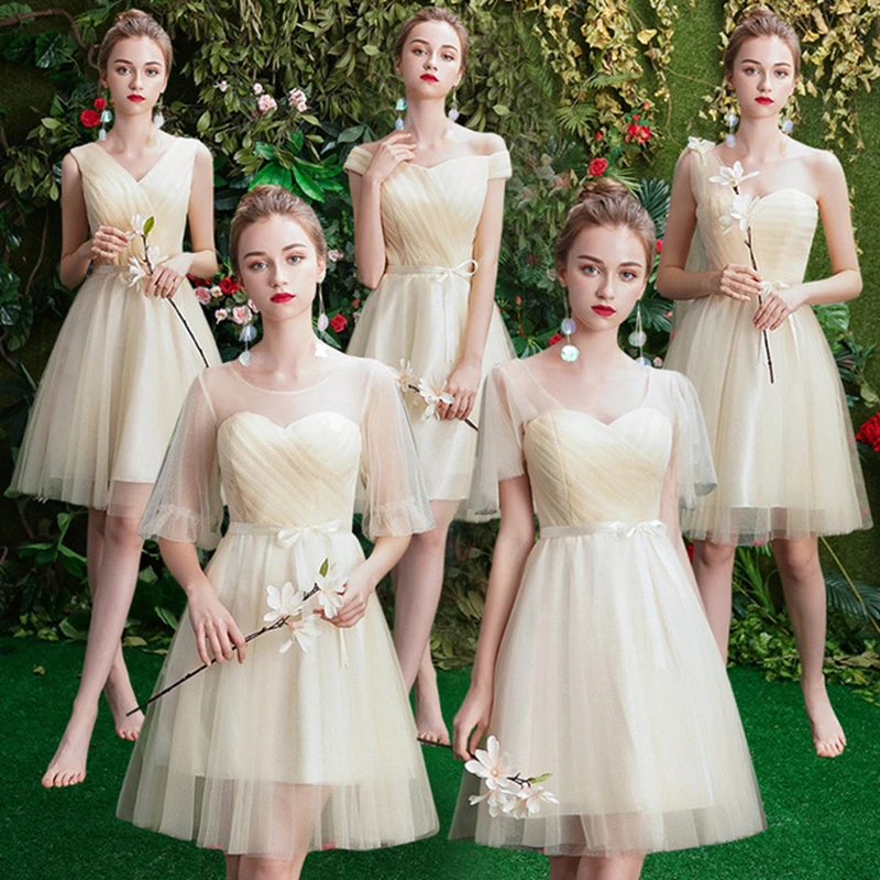 

Student graduation dress small dress female bridesmaid dress short section bridesmaid group dress sister skirt banquet dress