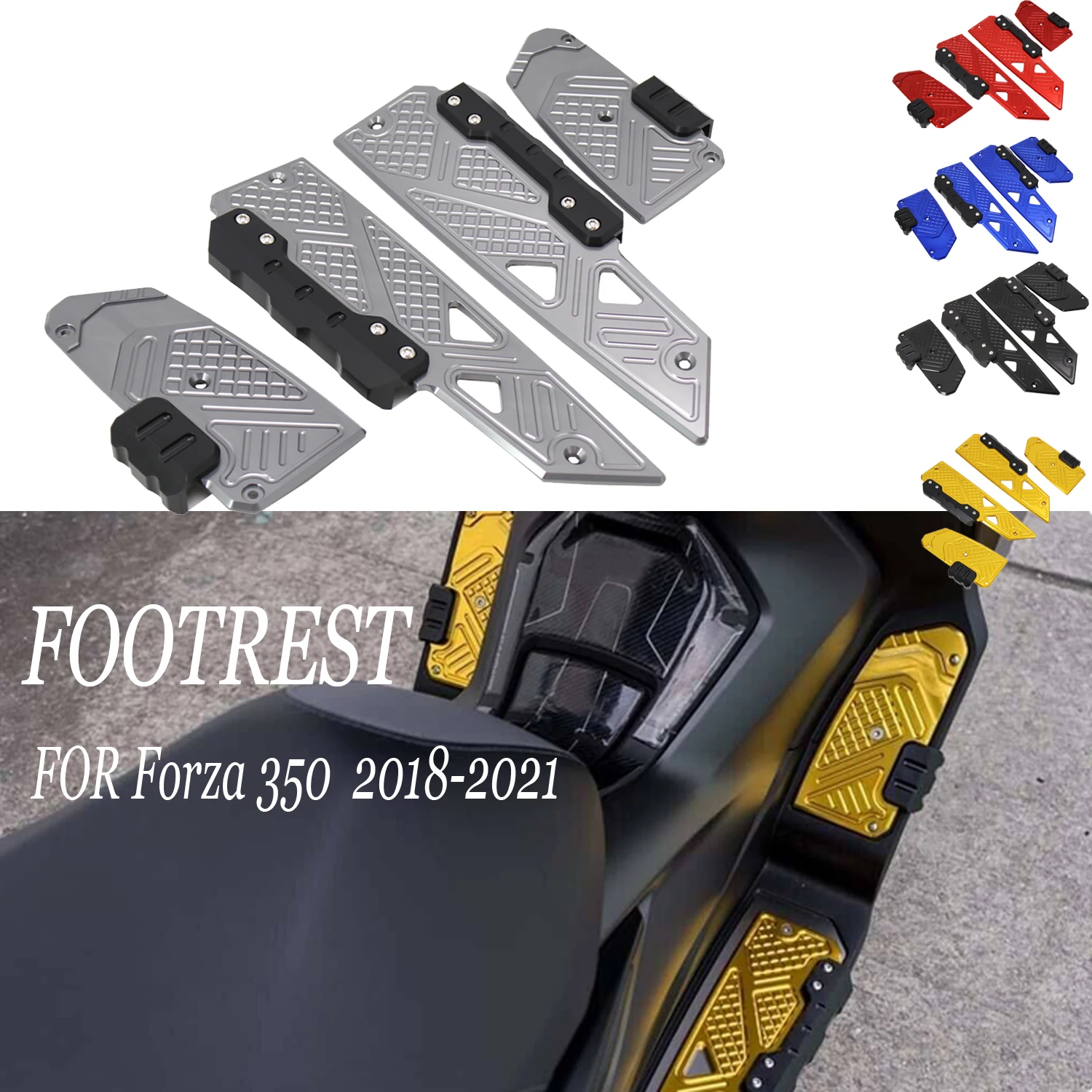 

Front and Rear Footrest Footboard Step Foot Pegs Pedal NEW Motorcycle For HONDA FOR NSS350 NSS350 2018-2021 2020 2019