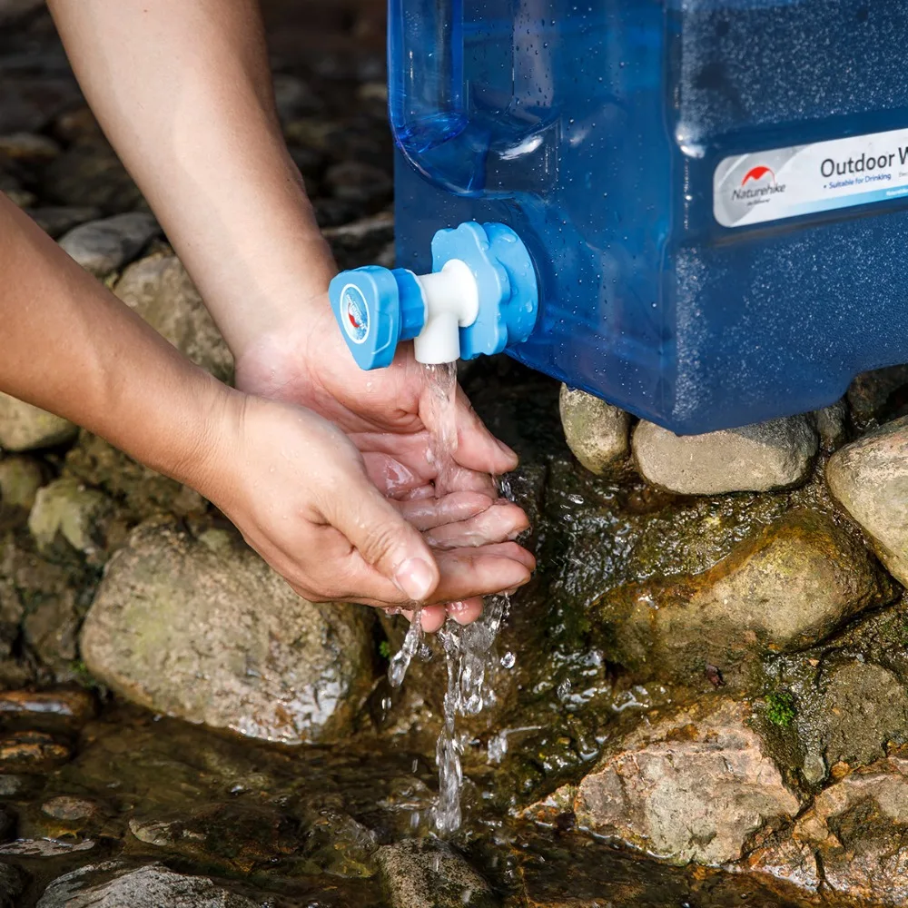 Naturehike-Food Grade PC Water Container, grande capacidade água balde, caminhadas e Camping tanque de água com torneira