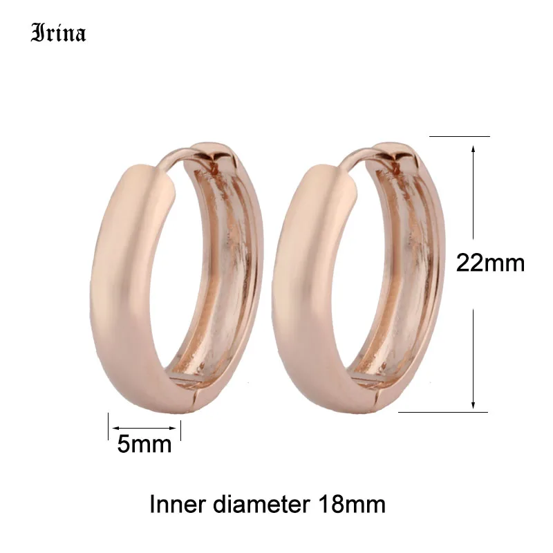 585 Rose Gold Color Hoops Earrings Round Copper Statement Earrings For Women Trendy Earings fashion jewelry Gift