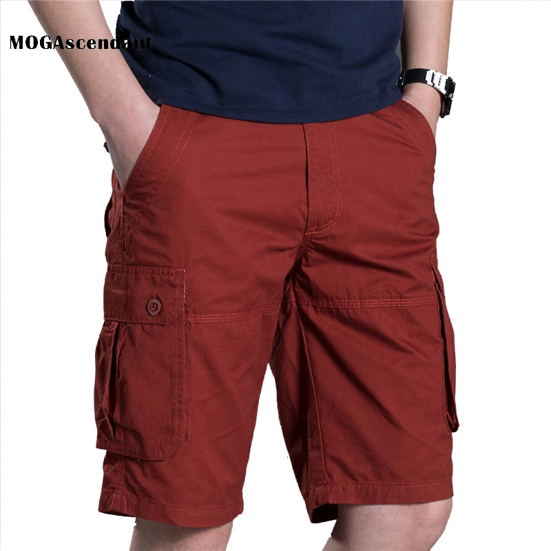 

2020 Summer Men's Cargo Shorts Baggy Multi Pocket Military Tactical Zipper Breeches Cotton Loose Work Casual Shorts Plus Size 38