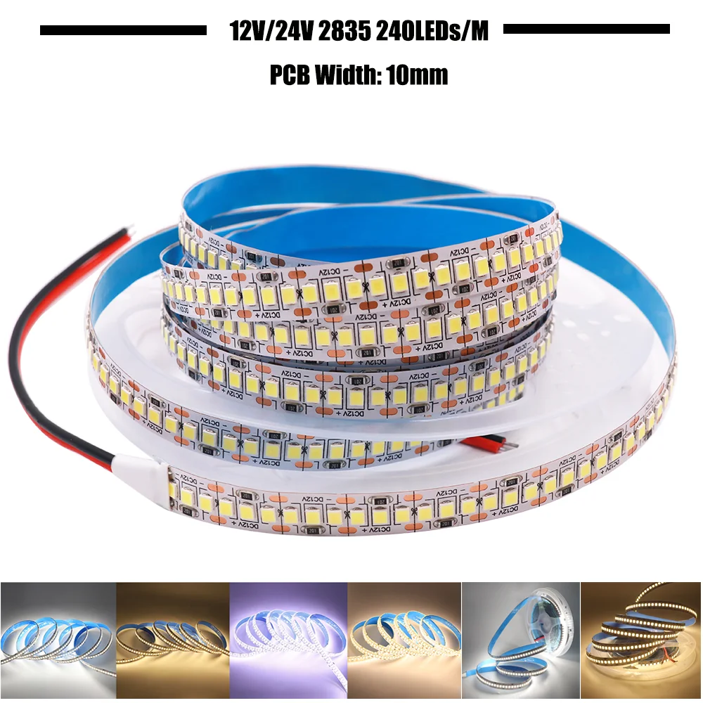 2835 Dây ĐÈN LED 12V 24V LED Băng Đèn 5M 60/120/240/480 Đèn LED/M LED Dẻo Sọc Đèn LED Chống Nước Ruy Băng Ngoài Trời Dây đèn