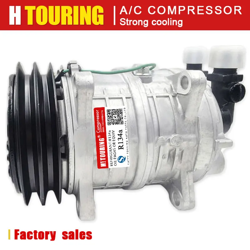 AC Compressor TM15 Replaces HP150 10355011 48845011 2521152 With Two Grooves Pulley