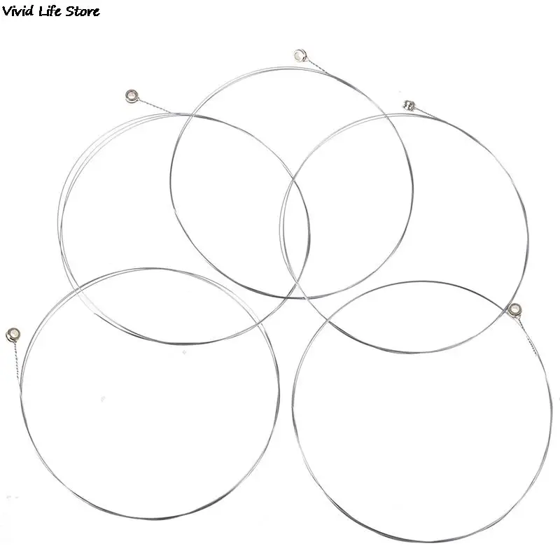 Cuerdas de acero de tono plateado, E-1 para cuerdas de guitarra acústica, 5 unidades