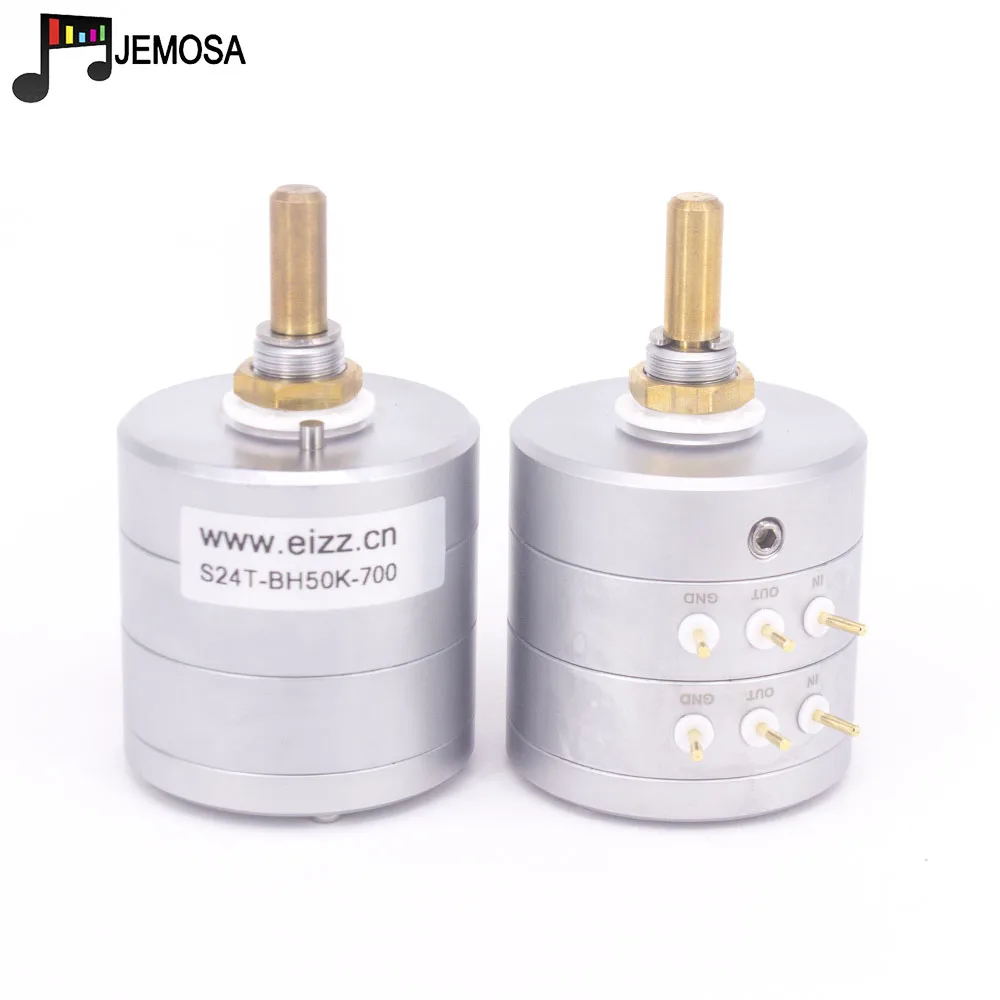 Высококонечный стерео потенциометр EIZZ, переключатель 10K 25K 50K 100K 250K, высокоточный 24-ступенчатый потенциометр, Hi-Fi аудио усилитель «сделай сам», 1 шт.