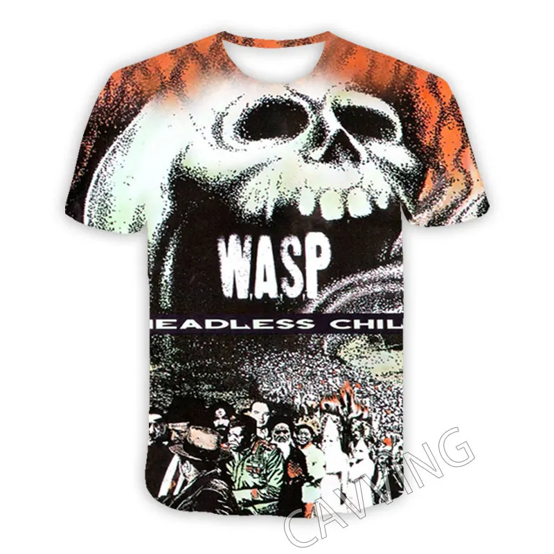 CAVVING 3D Printed   W.A.S.P Rock  Casual T-shirts  Hip Hop Tee Shirts Harajuku Styles Tops Clothing for Men/women  T01