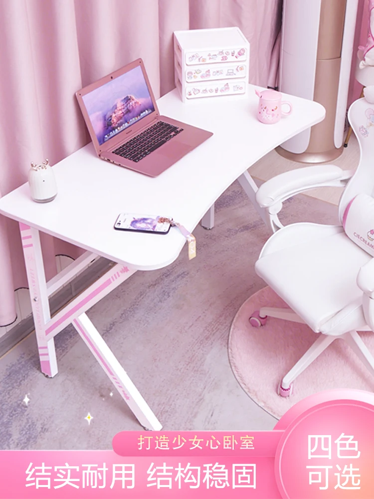 

120x60x73.5cm White Computer Desk Home Desktop Game Desk Girls lovely Pink Gaming Table Modern Office Yellow Blue Colorful Desk