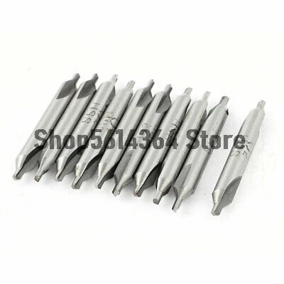 10Pcs 2mm 60 Degree Double End HSS Center Drill Countersink Bit Lathe Mill Tool