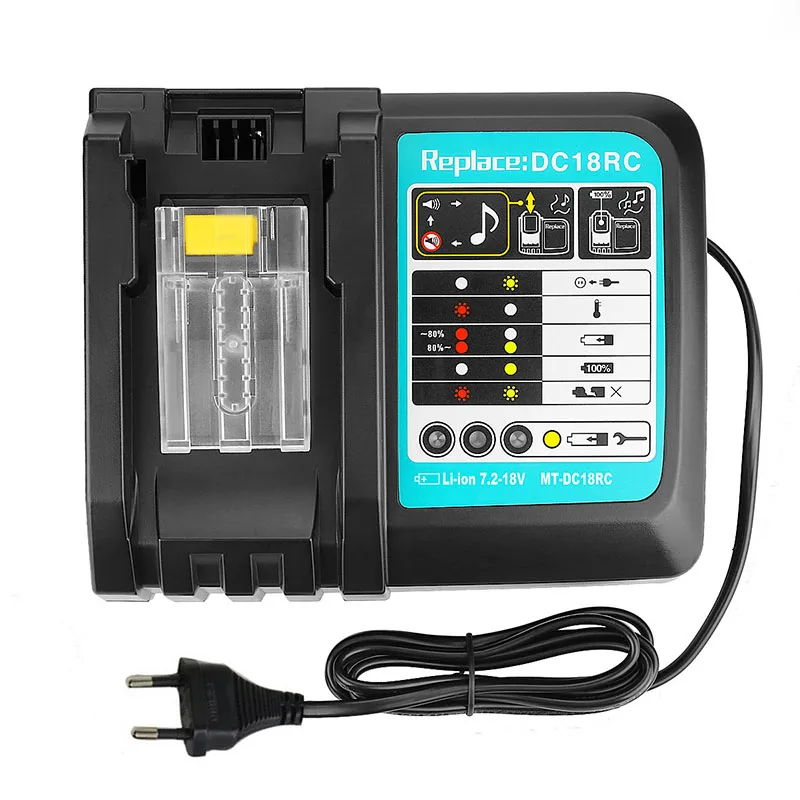 Battery Charger For Makita 14.4V 18V battery BL1830 Bl1430 DC18RC DC18RA EU Plug 3A 1A charger can choose