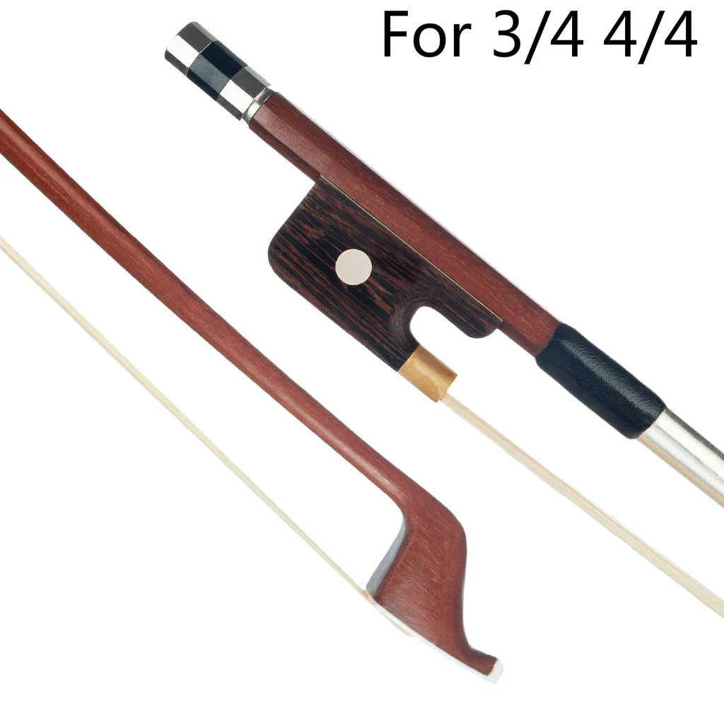 

3/4 4/4 French Style Upright Double Bass Bow Brazilwood White Hair Parisian Eyes Round Stick