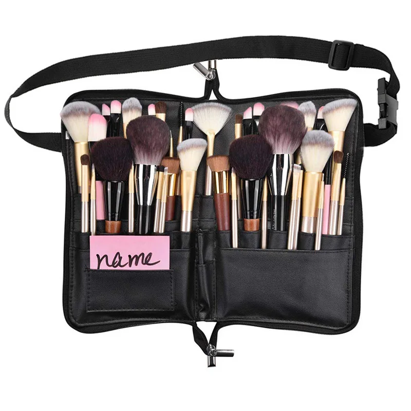 

2in1 Multi Artist Makeup Brush Holder Bag For Waist Organizer Cosmetic Bag Professional Portable Makeup Pouch With Belt Strap