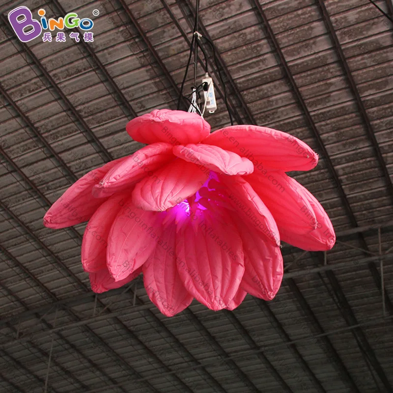 Inflatable Flower with Led Lights 1.5m in Diameter Hanging Colorful Bloom Plant Party Stage Supplies