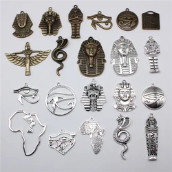 5pcs Mysterious Africa Ancient Egypt Pendant Charms The Eye Of Horus Egyptian Pharaoh Charms For Keychain Making Necklace Making