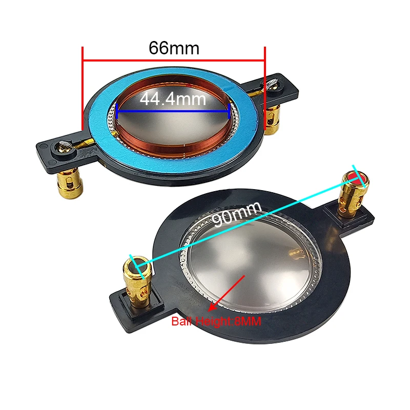 GHXAMP 2PCS 44.4mm TREBLE voice coil Speaker repair accessories Titanium Film Tweeter Voice Diaphragm DIY