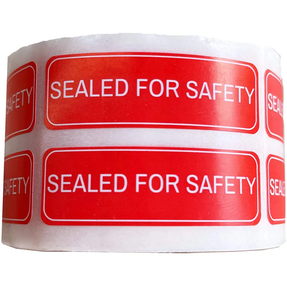 Red 0.5X1.5 Inch Sealed Labels Sealed for Safety Labels Tamper Proof Labels Adhesive Stickers 500 pcs