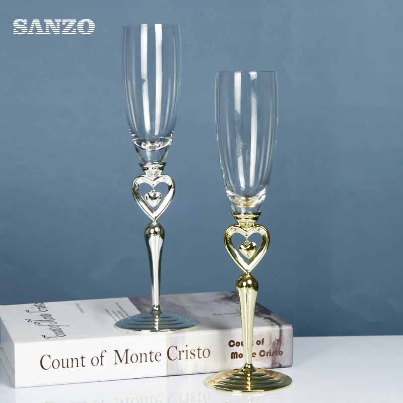 Crystal champagne glass gift box set pair wedding goblet wine glass couple European style home luxury luxury