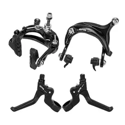 Bike Brake Caliper Brake Lever Set Aluminum Alloy C Brake Shoes Caliper For Brompton For Cycling Bicycle Part Accessories