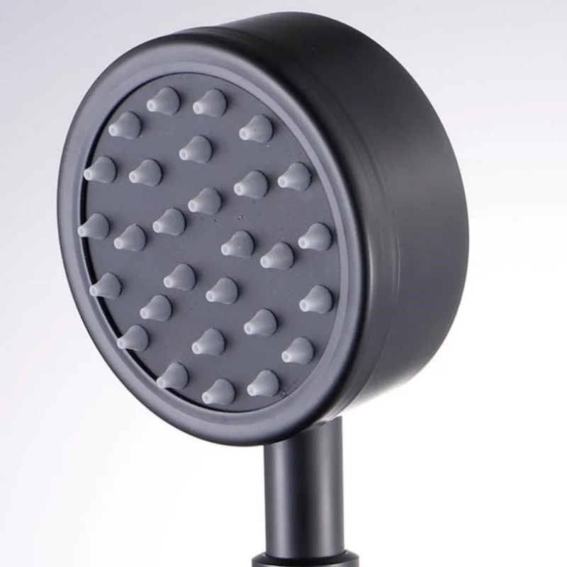 Cabezal de ducha de mano de alta presión, conjunto de ducha montado en la pared con manguera y soporte de ducha, acero inoxidable 304, negro mate