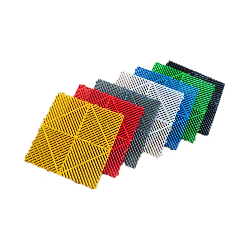 Plastic Grille Splicing Mat for Car Wash Room, Garage Floor Tiles, Interlocking Professional for Beauty Center, 1.8cm Thickness