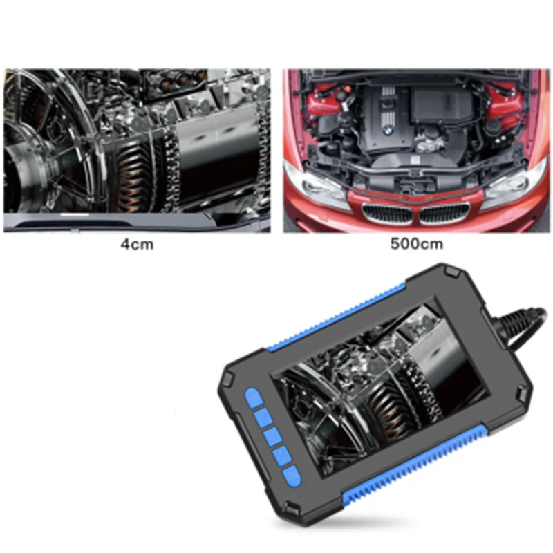5.5mm Industrial Inspection Endoscope 4.3 Inch IPS Full Color Sn HD 1080P 8LEDs IP67 Waterproof Borescope Camera
