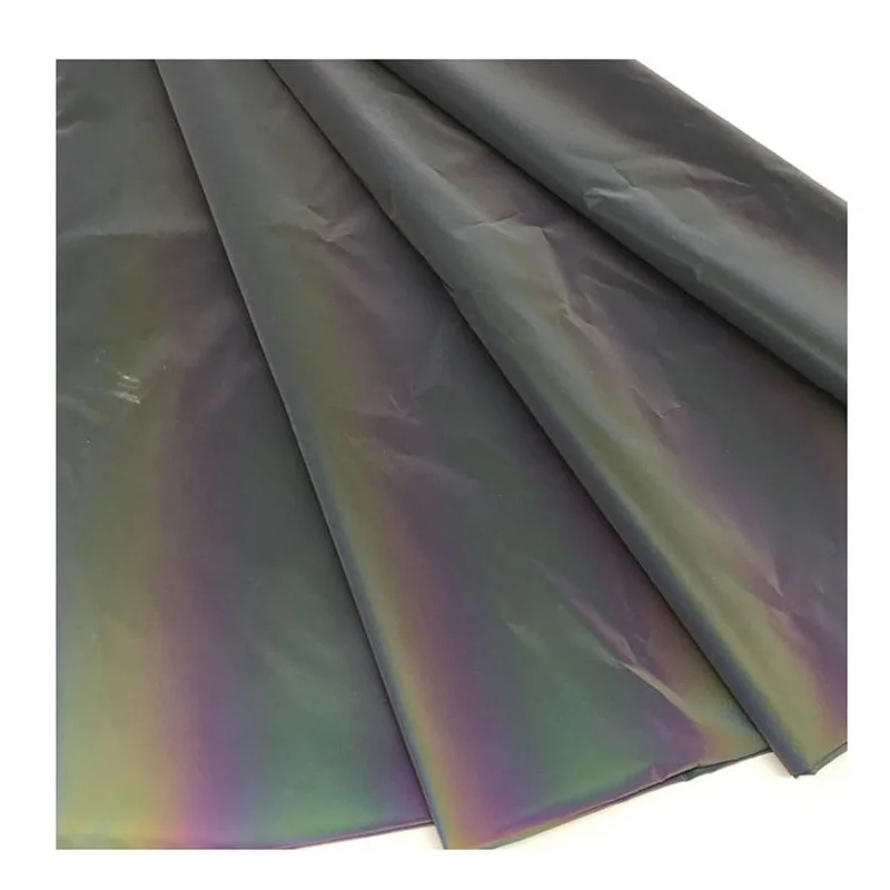 Accessori per indumenti arcobaleno da 140 cm x 50 cm Tessuto fai da te con sfumatura magica riflettente retrò luminoso