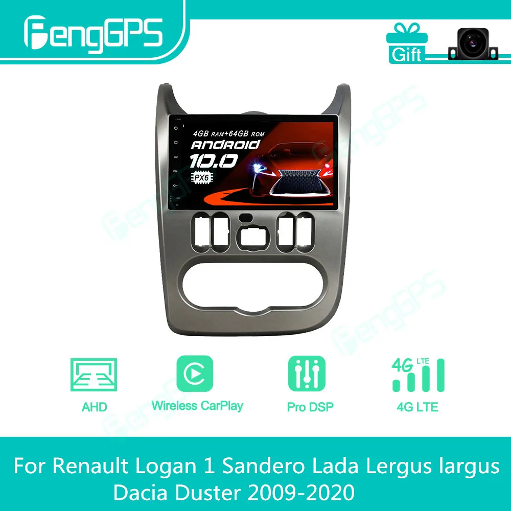 For Renault Logan 1 Sandero Lada Lergus Largus Dacia Duster 2009-2020 Android Car Radio Stereo Multimedia Player 2 Din Autoradio