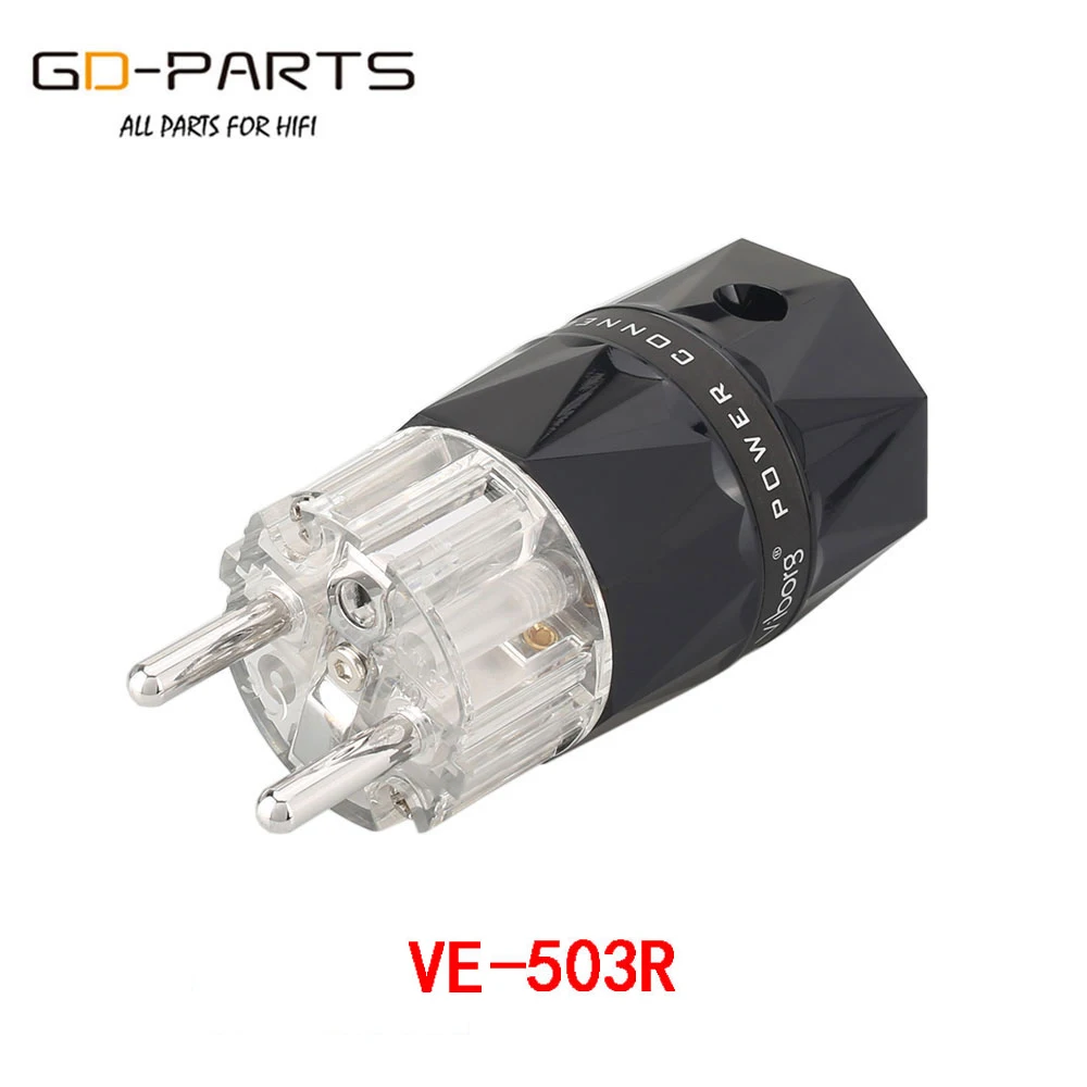 Viburg-موصلات كبل طاقة الصوت ، قابس التيار المتردد Schuko HiFi ، نحاس نقي ، فضي ، روديوم مطلي بالذهب ، VE503 ، 1 قطعة