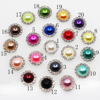 SKYE CIEL10pcs/Lot 16mm colorful  round Pearl Wedding Diamond Factory Outlets Rhinestones DIY Hair Accessory Decorative