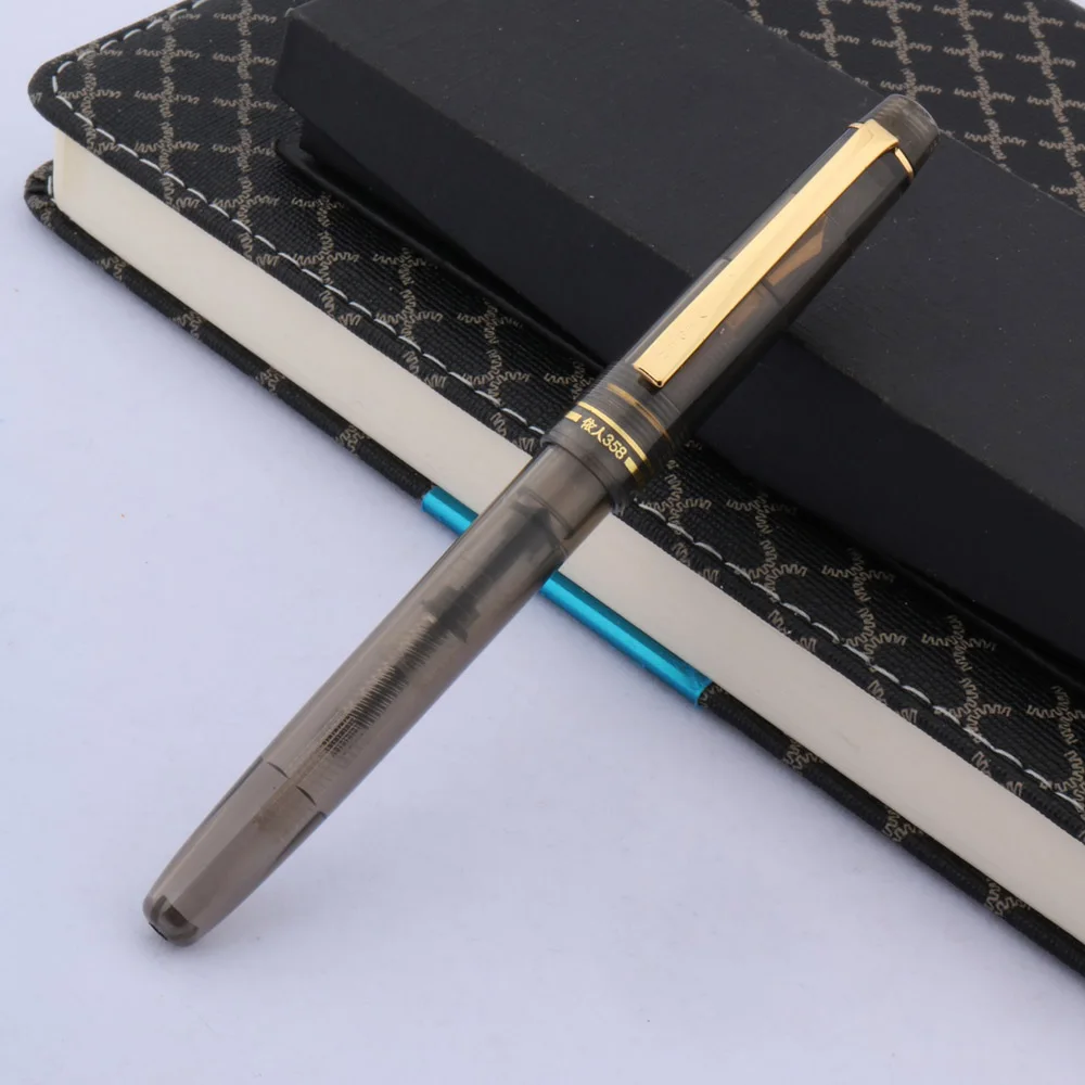 1Pc Fashion Popular Classic Rotation Twist Student Office Writing Golden Clip Plastic EF Nib Fountain Pen