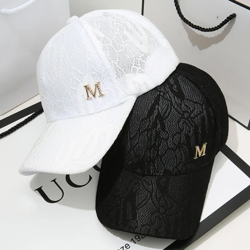 

Women's Cap Lace Fashion Baseball Caps Breathable Mesh Floral Hat Gorras Summer Cap Snapback Casquette Visor Cap