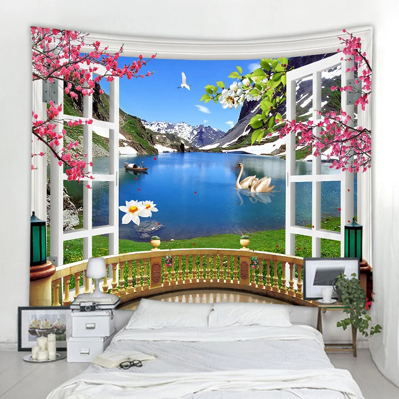 

Nordic 3D landscape decoration wall tapestry art deco blanket curtain tapestry hanging at home bedroom living room