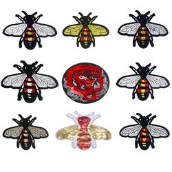 Ricamo di paillettes cucito colla stirata Hot Insect Bee China Dragon Patch Stripe Badge abbigliamento borsa t-shirt zaino fai da te