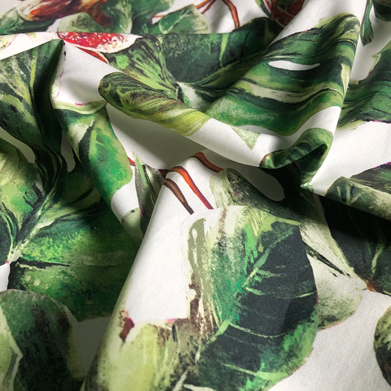 Fruit Printed Natural Cotton Poplin Fabric Brand Design Fashion Women\'s Clothing Fabrics Cloth for Dress by Meter Diy Sewing