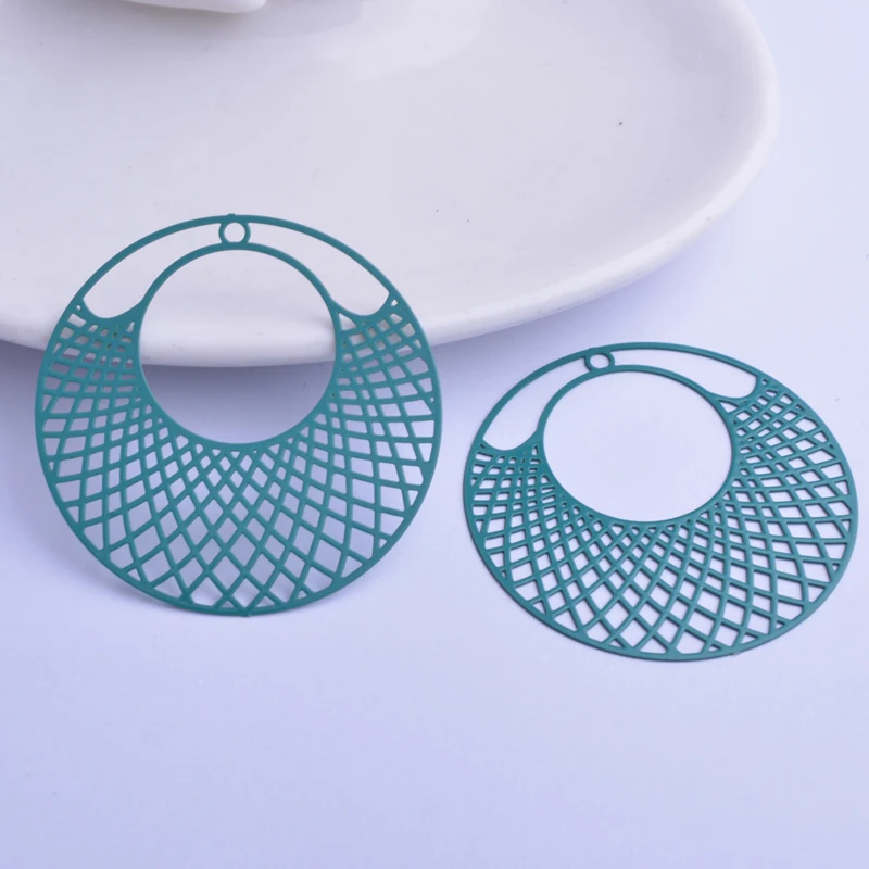30 Stück AB2897 41mm Filigrane Große Runde Anhänger Kreisförmige Anhänger für DIY Schmuck- und Ohrringherstellung – Detail 12