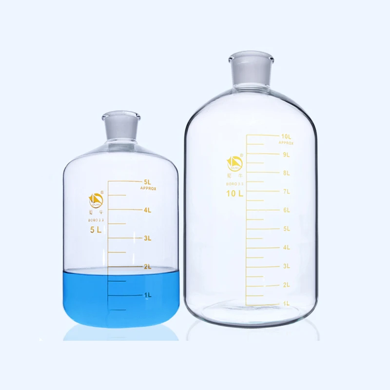 Thick-walled High Borosilicate Glass Serum Bottle Reagent Bottle 2500 3000 5000 10000 60000ml