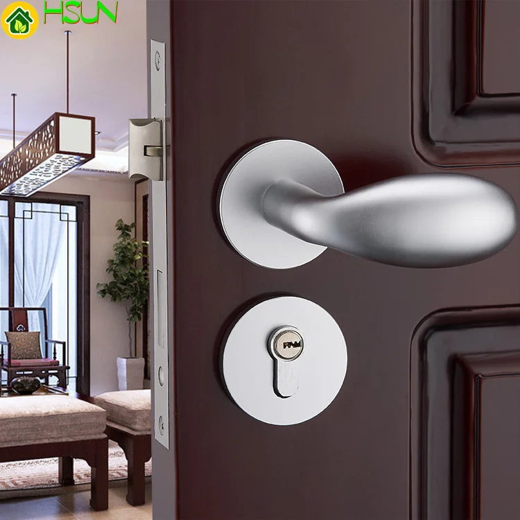 

Space Aluminum Indoor Lock Bedroom Wooden Doors Lock Have Split type Lock Bearing Mechanics Hold Hand Lock