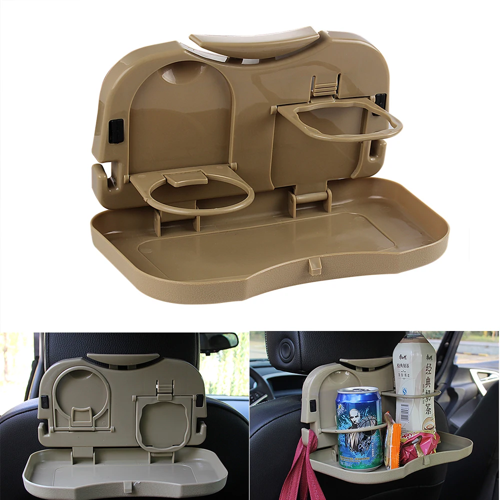 Car Mini Desk Handle Table Seat Back Holder Folding Meal Tray Drink Cup Coffee Stand Storage Case Off Road 4x4 Auto Accessories