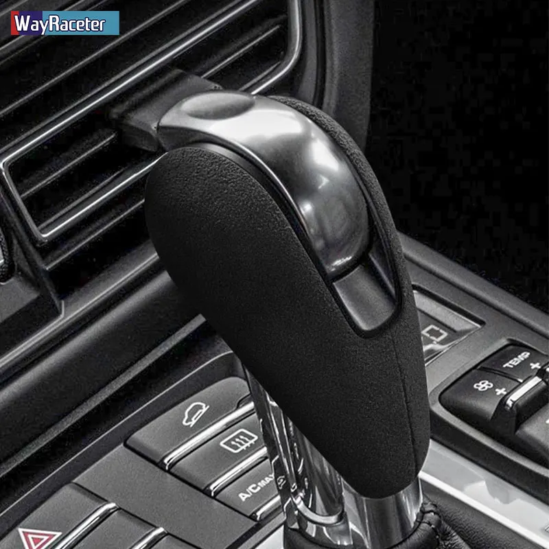 Ultrasuede Top Suede Wrap Gear Shift Knob Trim Cover For Porsche Macan 95B Panamera 970 718 911 Boxster Cayman Accessories