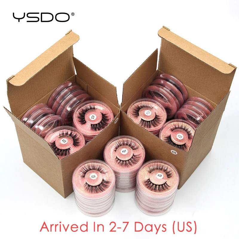 YSDO 3d mink lashes wholesale 4/10/20/50/100 pcs natural faux mink eyelashes makeup false eyelashes in bulk cruelty free lashes