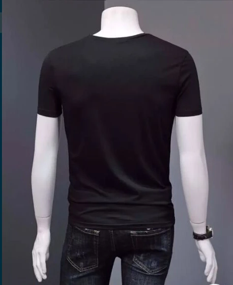 S-6XL Summer Top Mens Skulls Rhinestones Skull Graphic t Shirt Modal Cotton Anime Short Sleeve Slim Tee