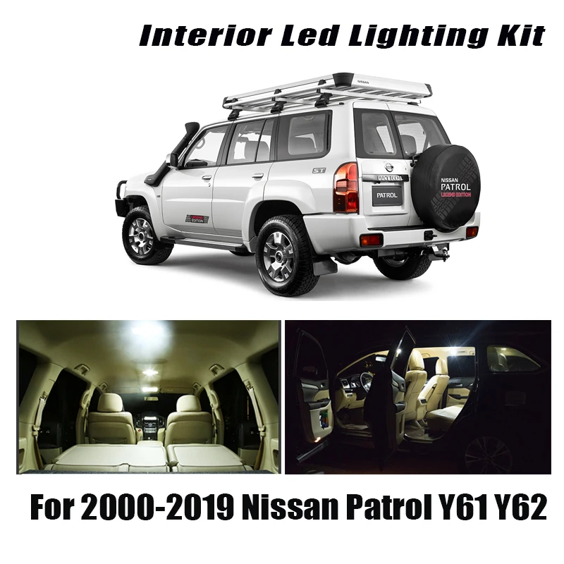 Canbus For Nissan Patrol Y61 Y62 2000-2017 2018 2019 Vehicle LED Interior Dome Map Roof Light kit Car Lamp Accessories