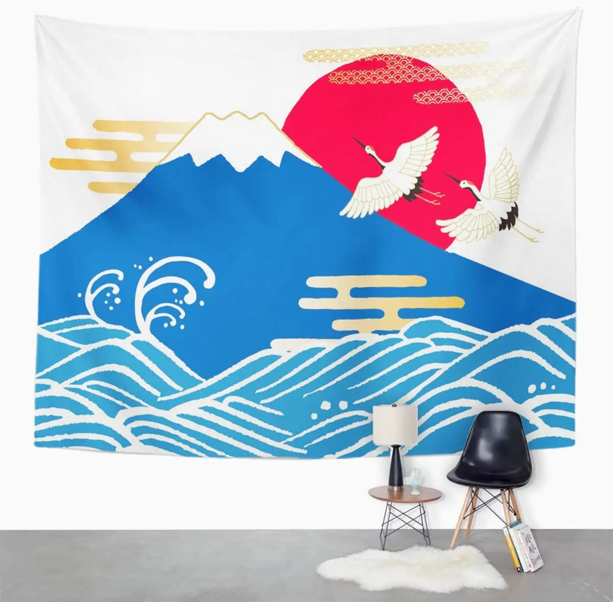 Tapestry Ocean The First Sunrise in Japan Sun Surf Tapestries Wall Hanging for Living Room Bedroom Dorm