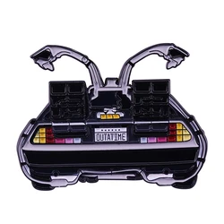 Ritorno al futuro Delorean 'OUTATIME' spilla smaltata viaggia indietro al 1991 apertura del famoso simulatore di movimento giostre da brivido!