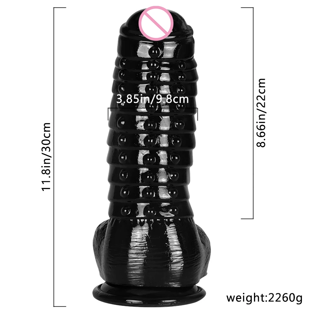 30*9.8CM Black Dildo Super Huge Monster Dildo Soft Female Masturbator Realistic Penis with Suction Cup Big Dick Adult Sex Toys