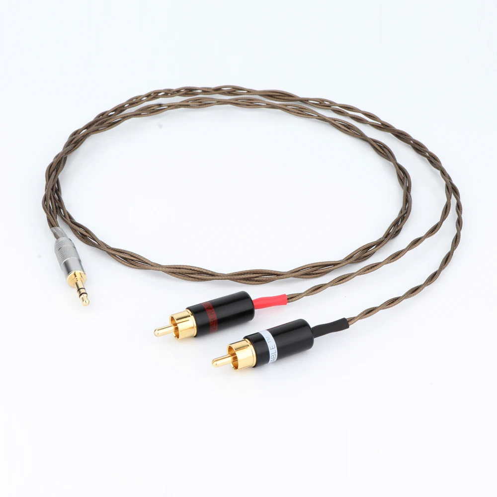 Nordost ODIN 99.998% 50 mikro posrebrzanych 3.5mm Stereo do 2 RCA męski przewód AUX 3.5mm do podwójnego RCA kabel Audio eeprzedłużany