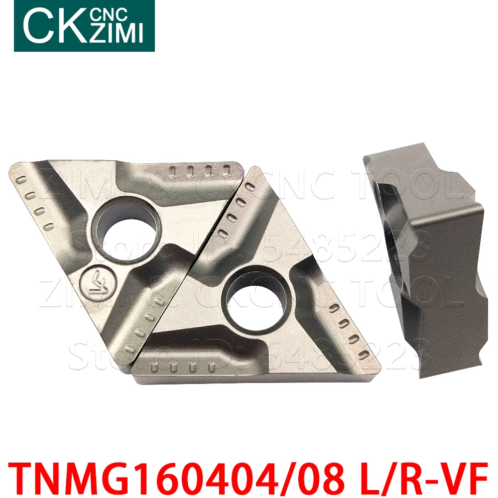 TNMG-insertos de Cermet de carburo de TNMG160404R-VF, 1604 TNMG160404L-VF, herramientas de ranurado Triangular, herramientas de torno de Metal CNC