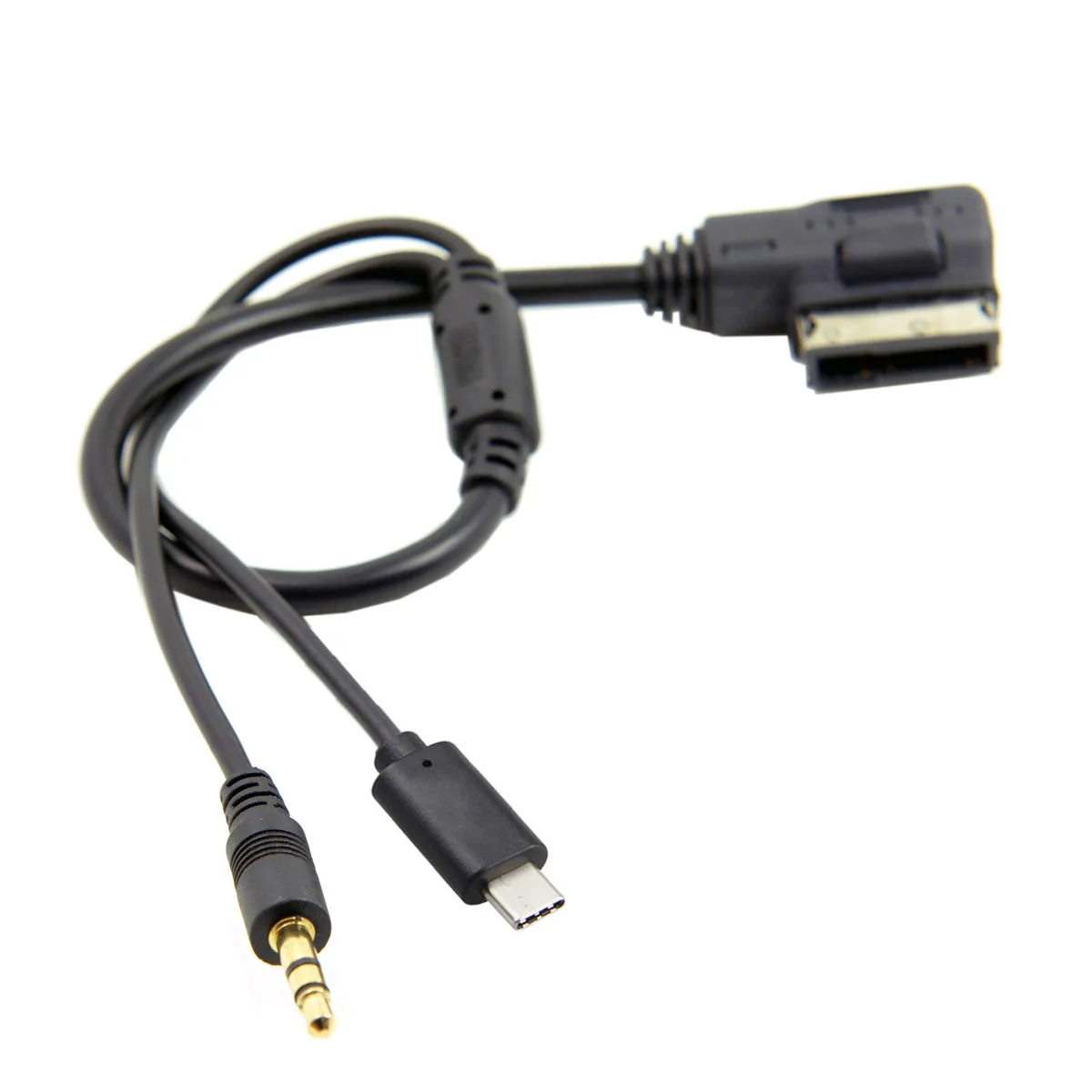 CY Stereo 3.5mm Audio & USB-C Aux Adapter Cable For Car VW AUDI 2014 A4 A6 Q5 Q7 to Media In AMI MDI