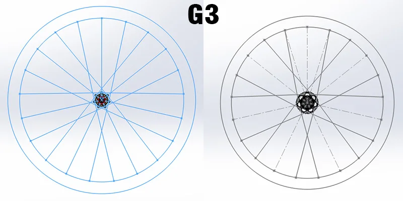 ARC Carbon Rennradnabe Vorne 18 Löcher 100mm Hinten 21 Löcher 130mm Straight Pull Fahrradnabe 6 Sperrklinken 72 Klicks Fahrradnabe G3 Wheel Weave – Detail 3