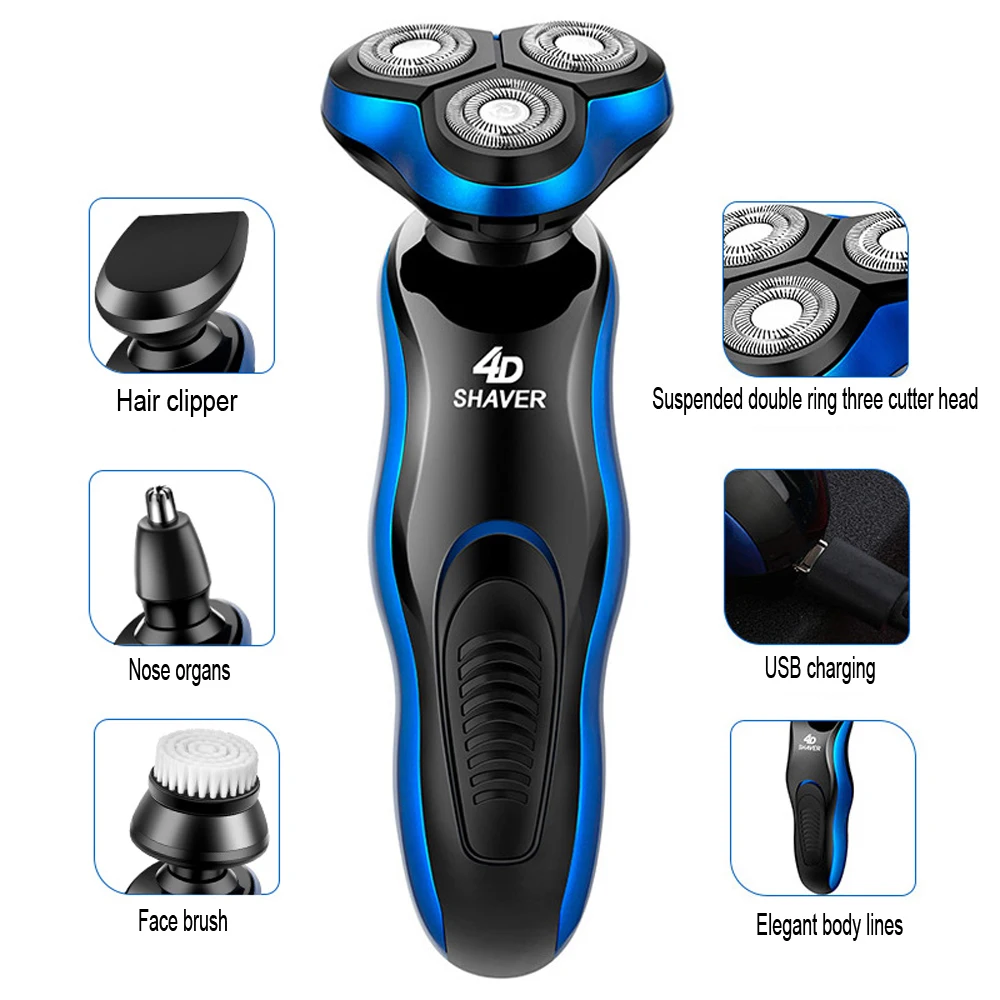 

Electric Shaver 3 in 1 Razor Rechargeable Electric Beard Trimmer Shaving Machine For Men Beard Razor Wet-Dry Dual Use Washable