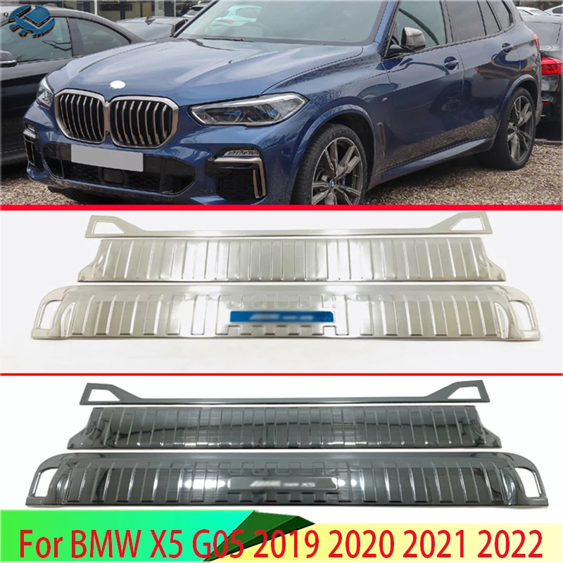 

For BMW X5 G05 2019-2022 Car Accessories Stainless Steel Rear Trunk Scuff Plate Door Sill Cover Molding Garnish Cheap 3PCS